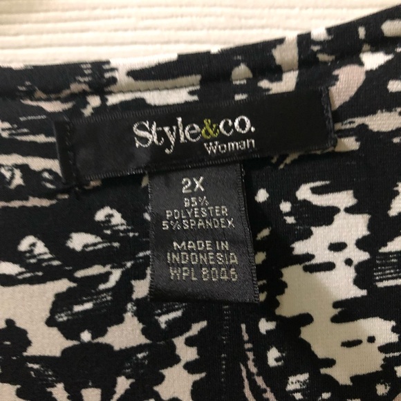 Style & Co 3/4 Sleeve Wrap Top 2X - Picture 2 of 8